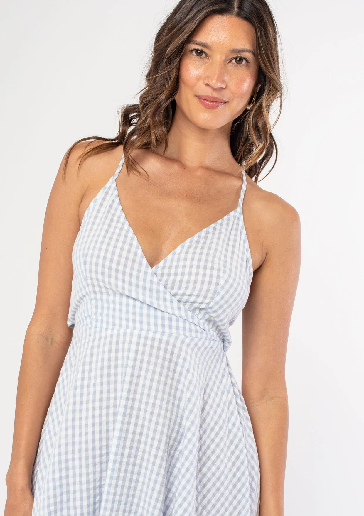 Seaside Gingham Midi Dress