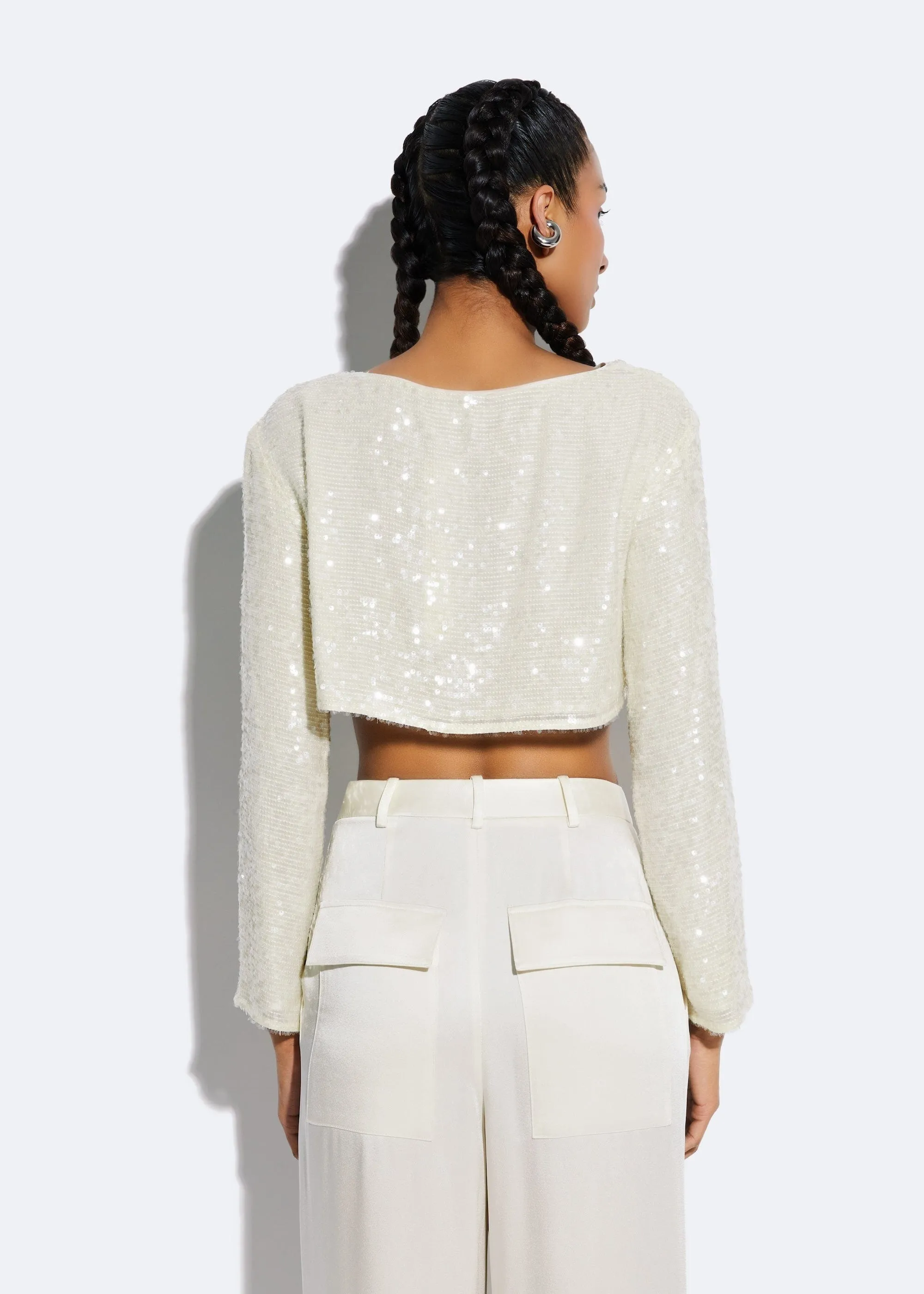 Sequin Cropped Top