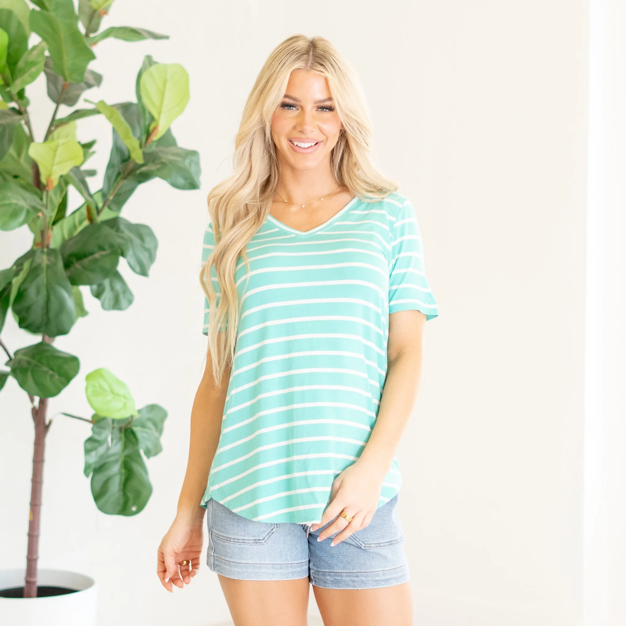 Short Sleeve V Neck Tee