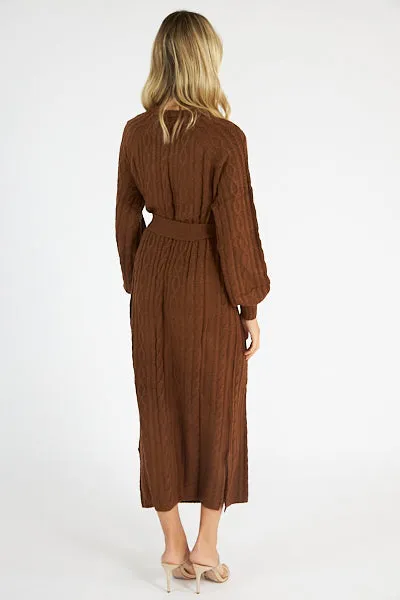 Show Me Your Mumu | Barb Sweater Dress {Chocolate Cable Knit}