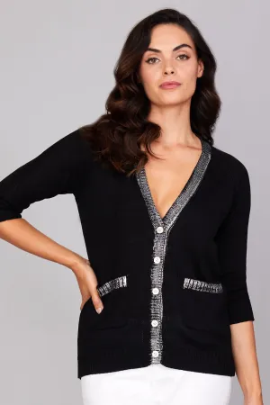 Silver Stripe Cardigan: FINAL SALE