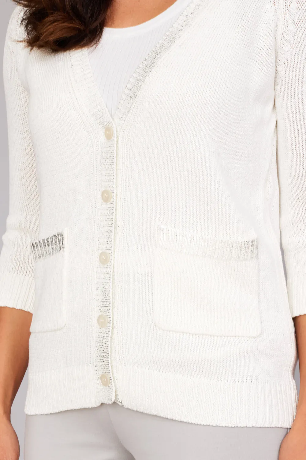Silver Stripe Cardigan: FINAL SALE