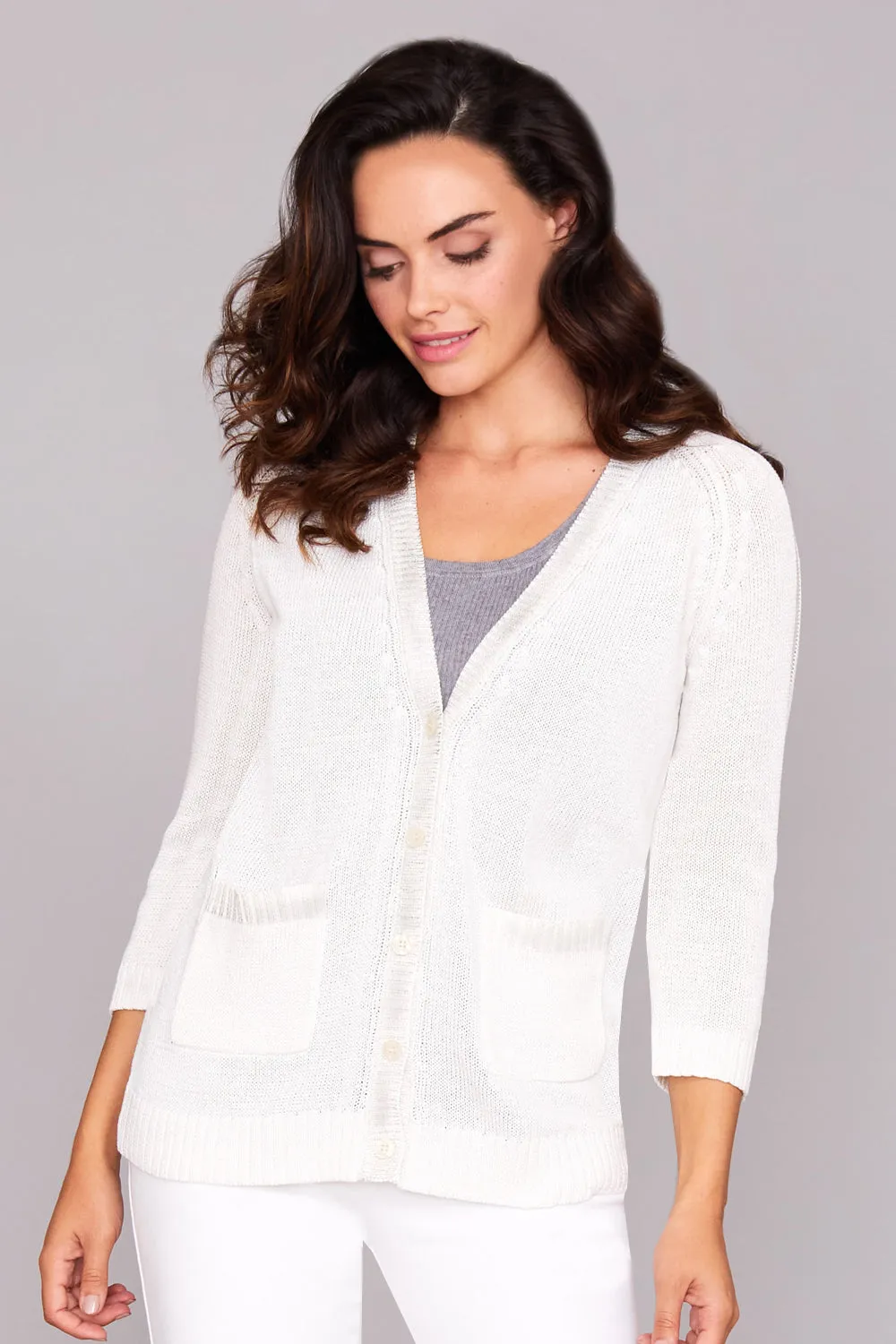 Silver Stripe Cardigan: FINAL SALE