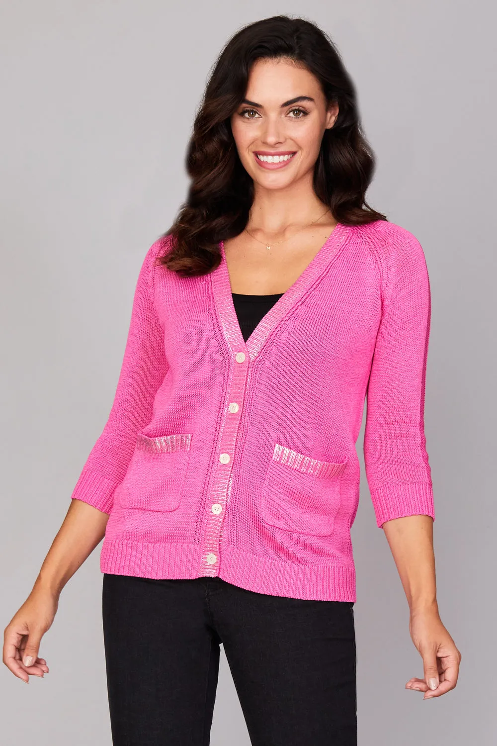 Silver Stripe Cardigan: FINAL SALE