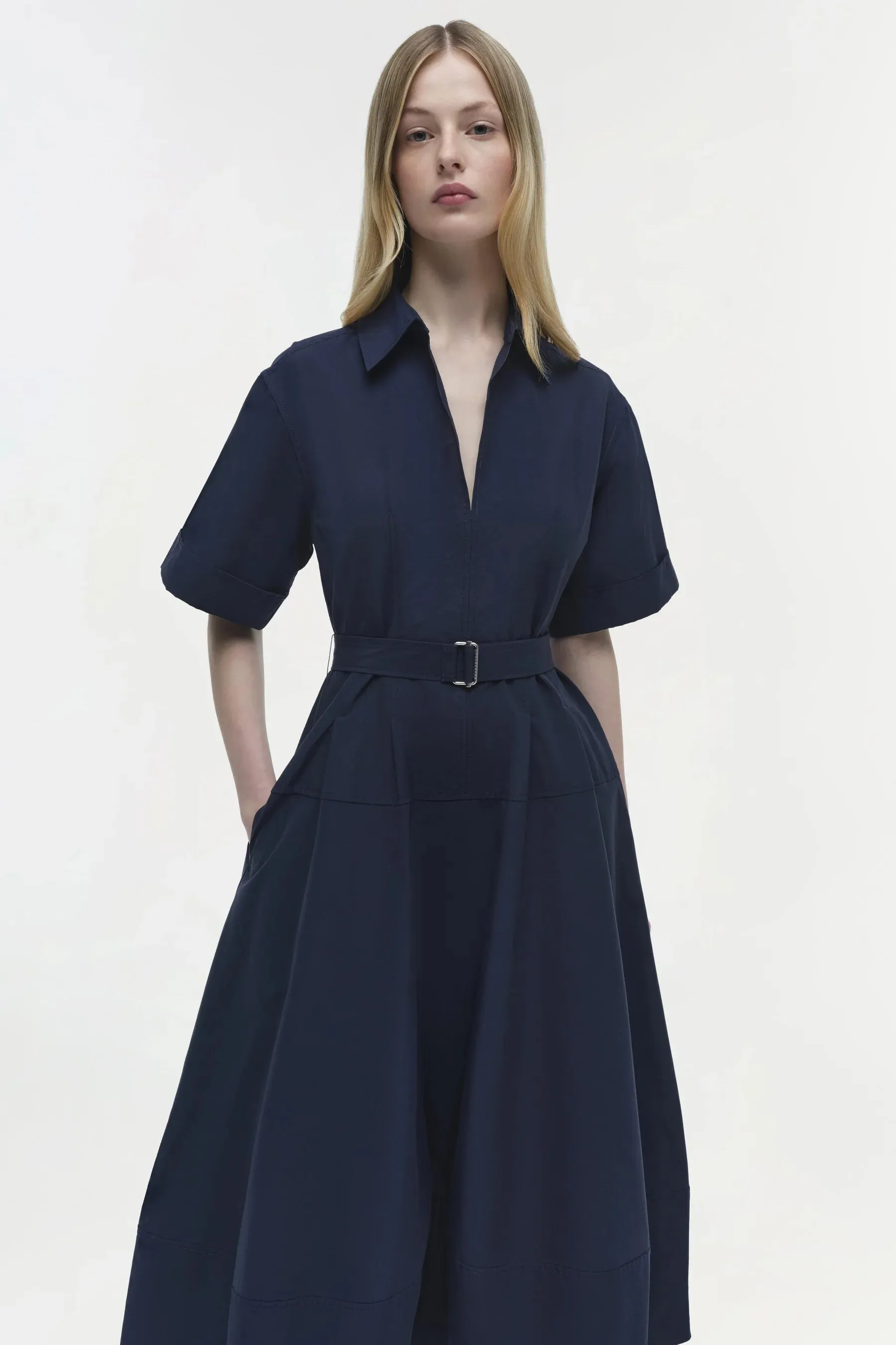 SIMKHAI DEANNA BELTED MIDI DRESS