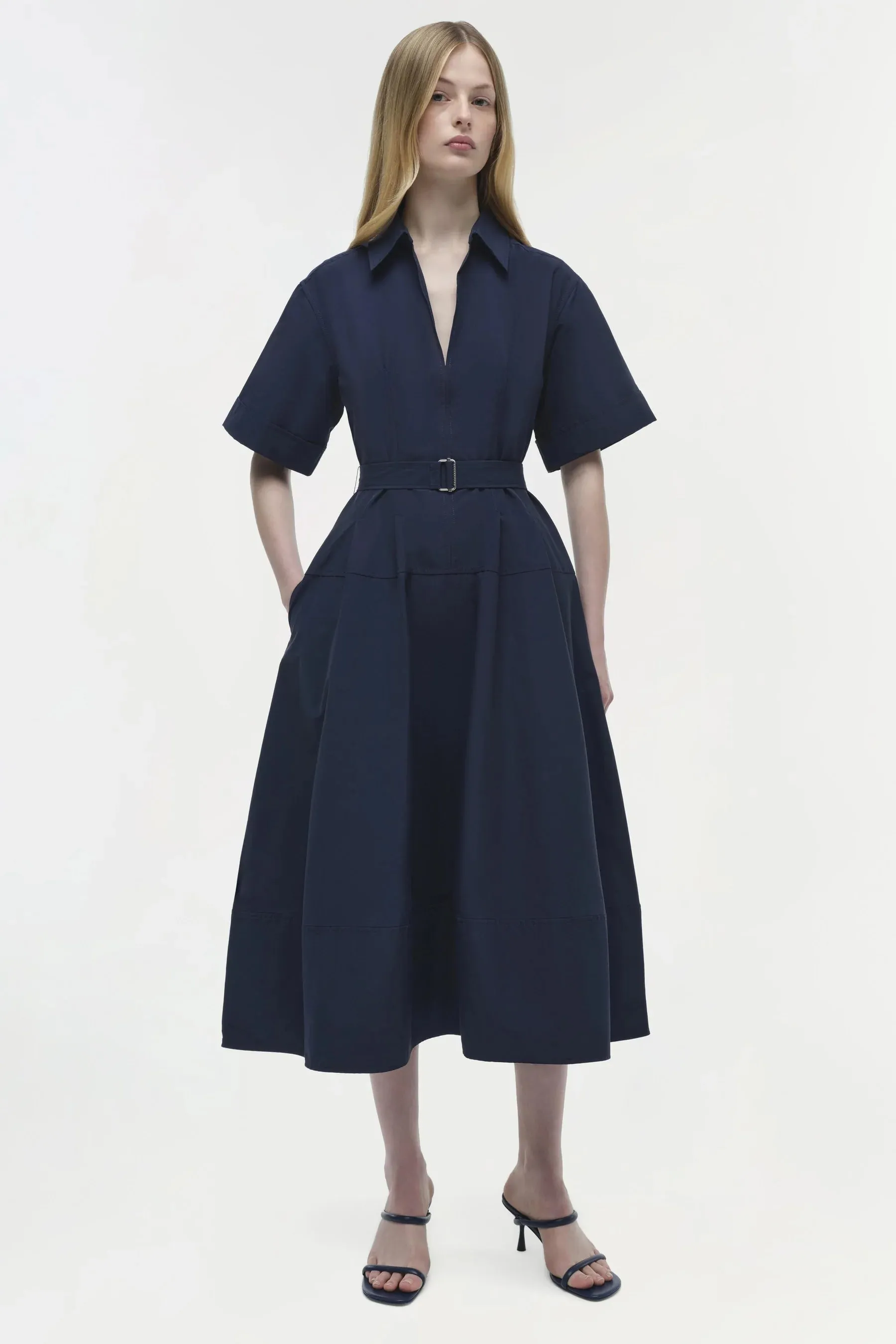 SIMKHAI DEANNA BELTED MIDI DRESS