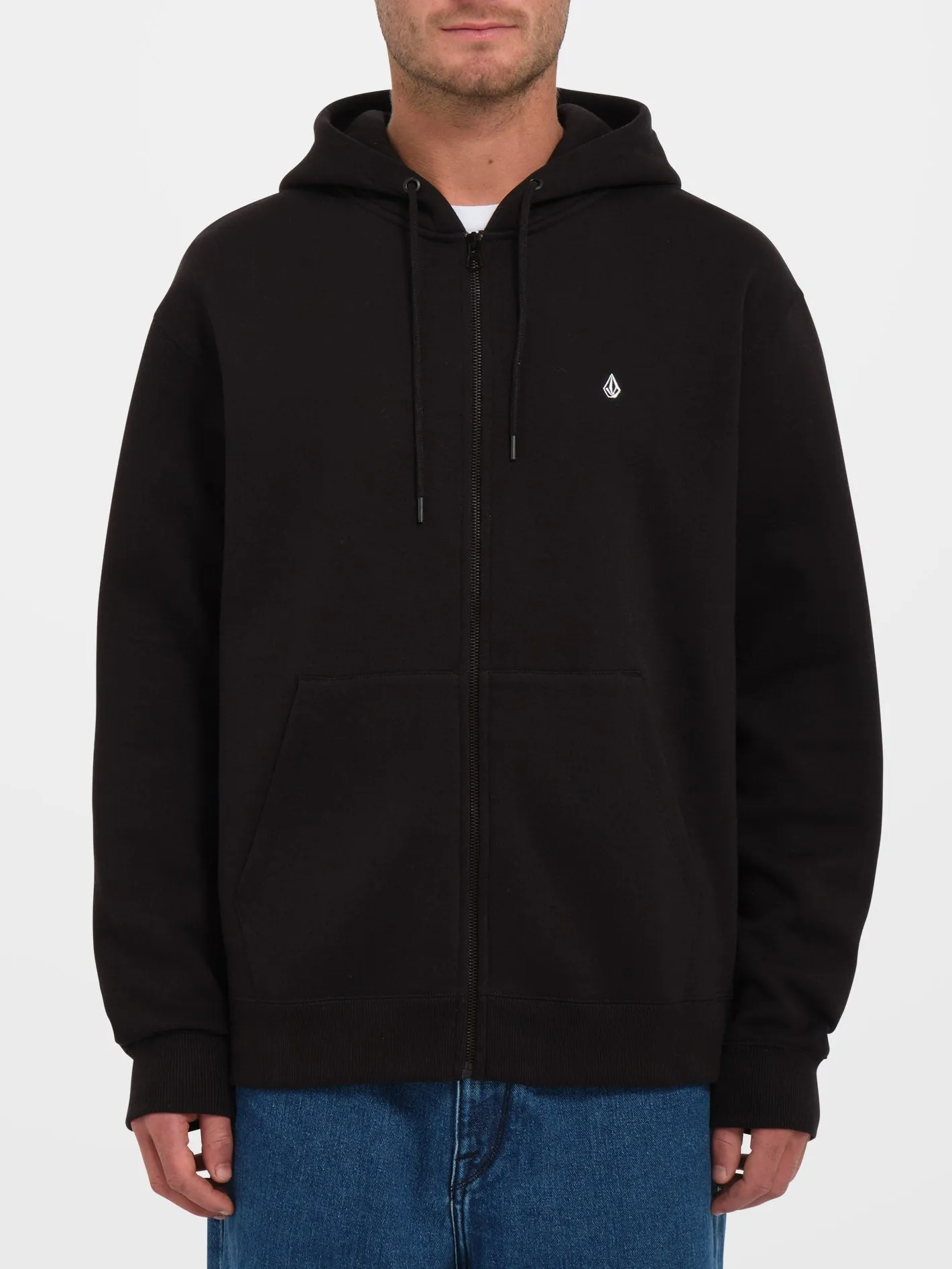 Single Stone Zip Hoodie - BLACK
