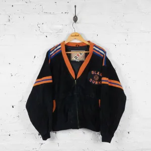 Slam Dunk Basketball Suede Bomber Jacket - Black - L