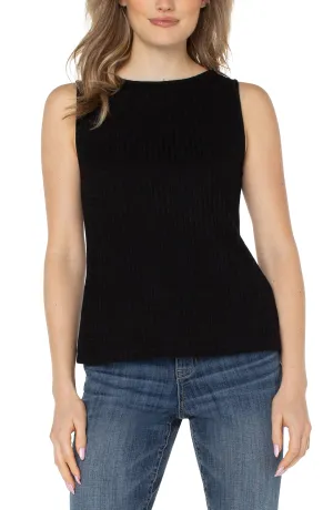 Sleeveless Boat Neck Rib Knit Top - SALE