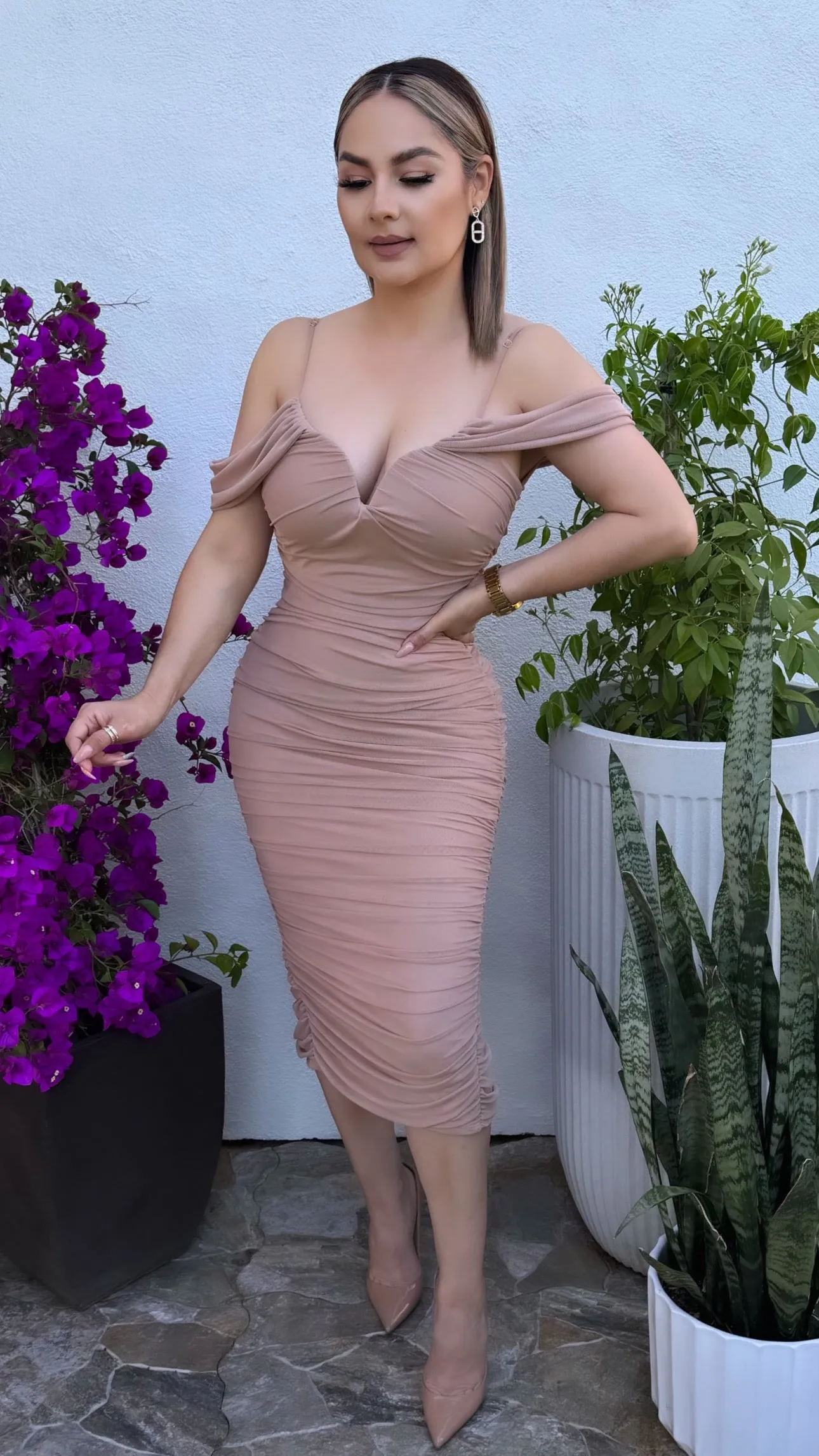 SOFIA TAUPE DRESS