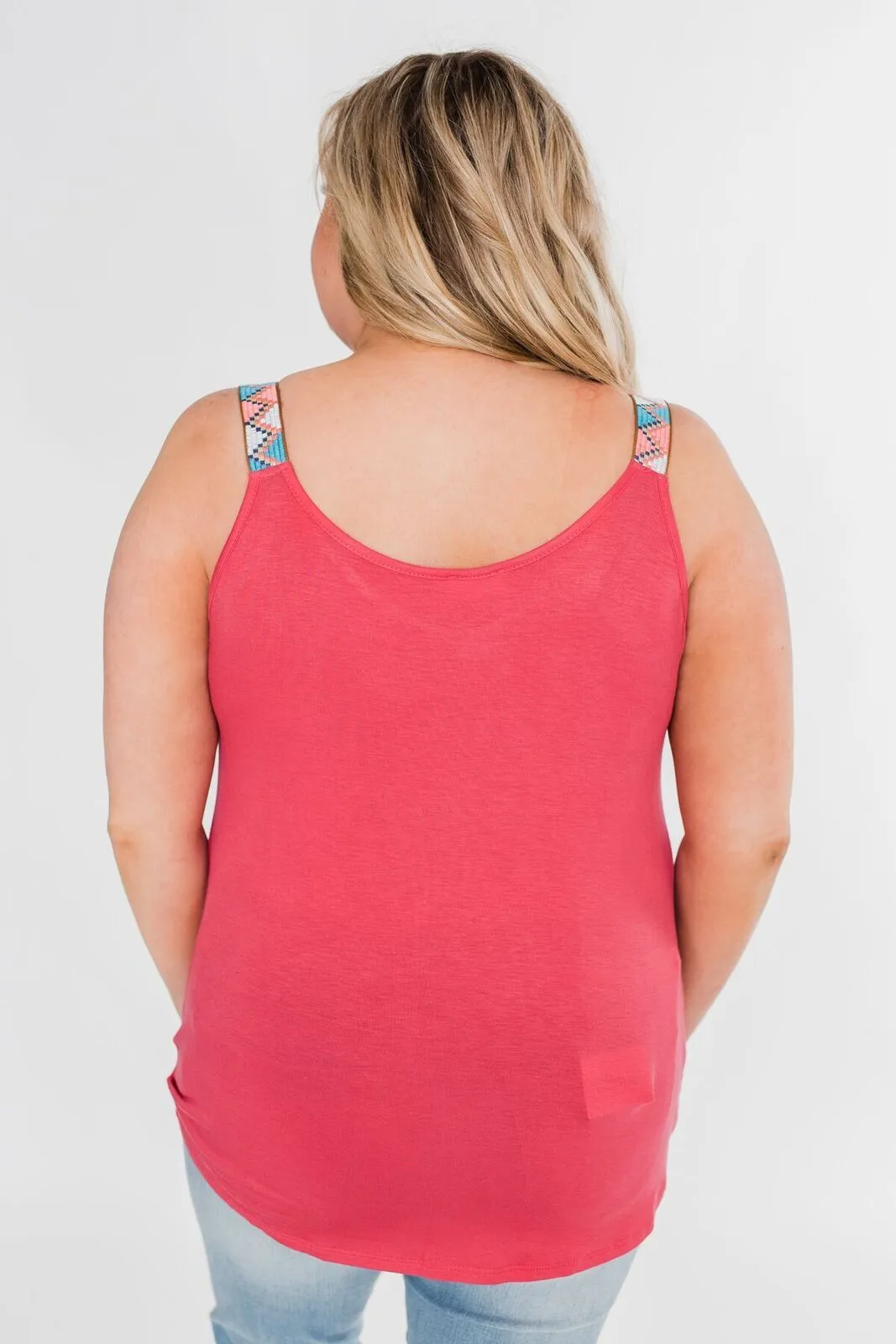 Somewhere Waiting for Me Twist Tank Top- Dark Pink