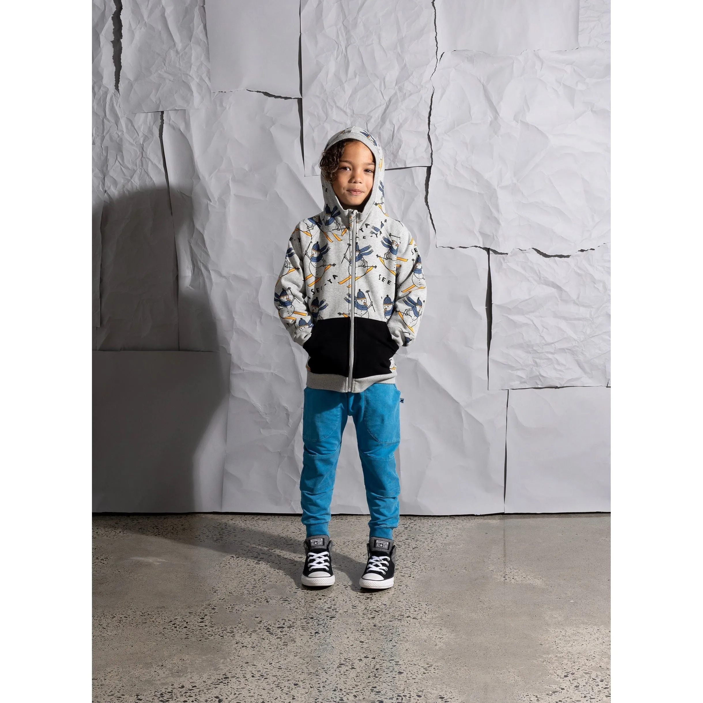 Speedy Snowman Furry Zip Up - Grey Marle