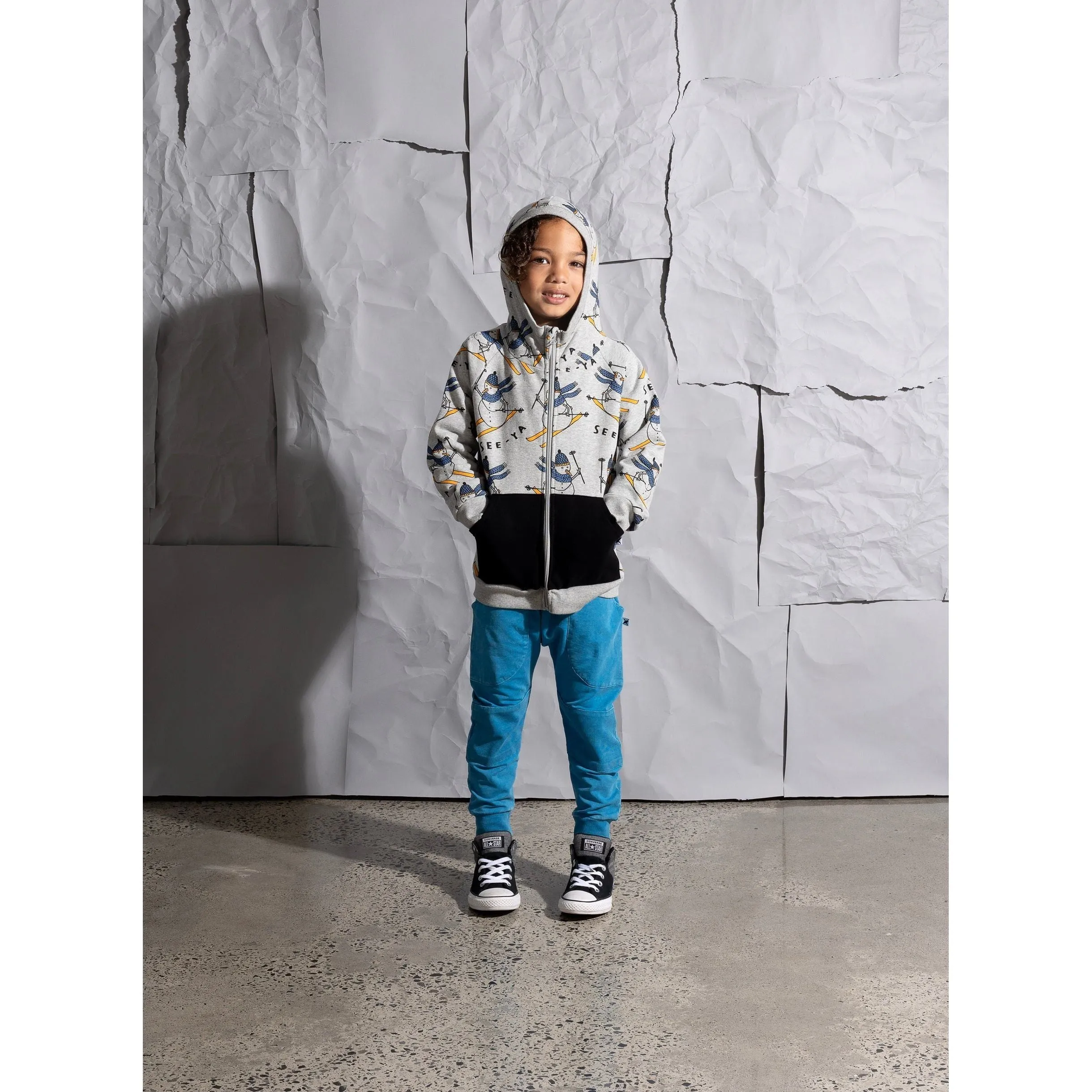 Speedy Snowman Furry Zip Up - Grey Marle