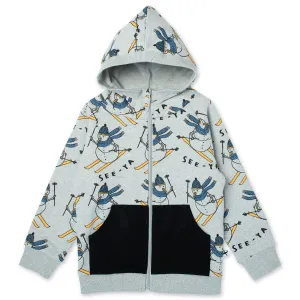 Speedy Snowman Furry Zip Up - Grey Marle