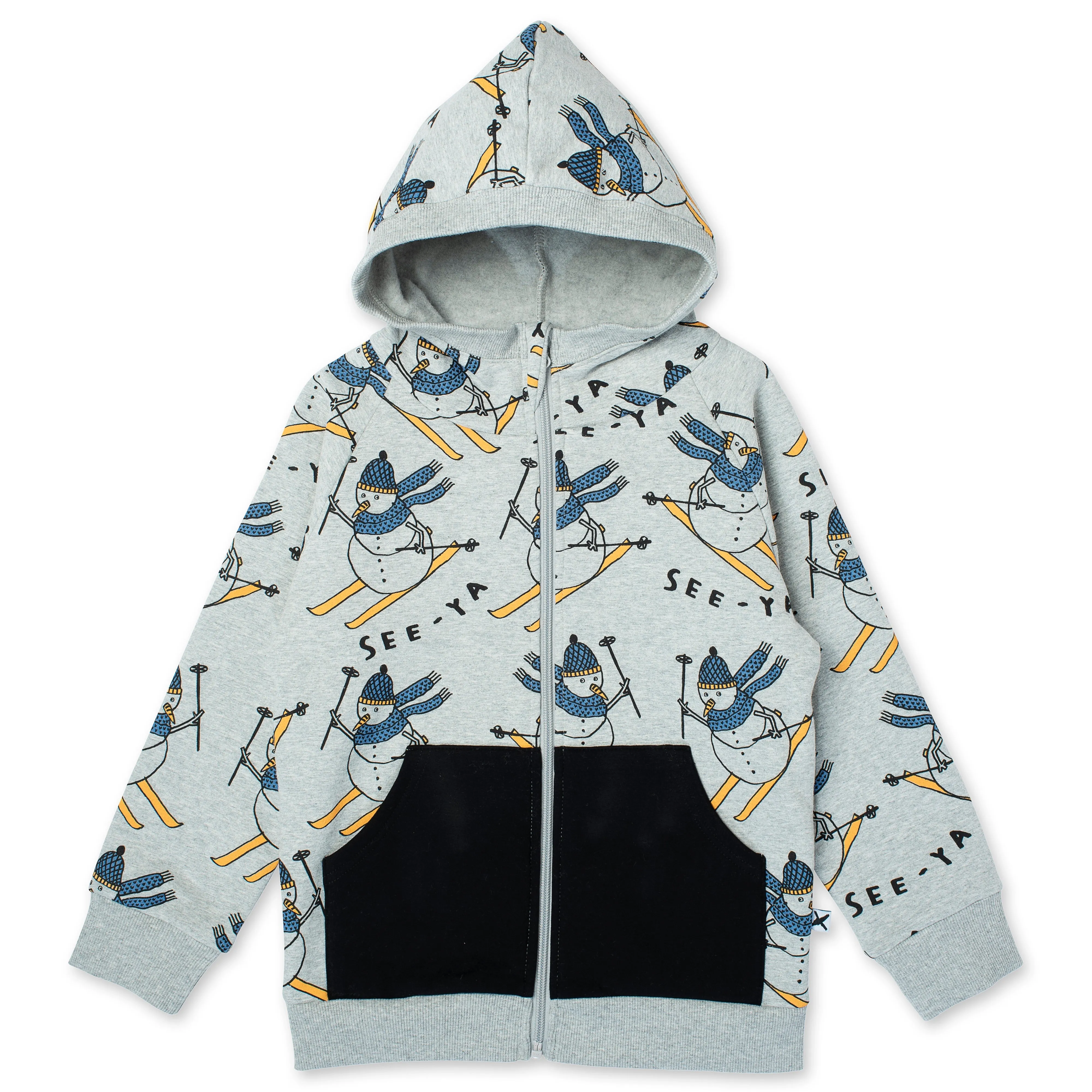 Speedy Snowman Furry Zip Up - Grey Marle