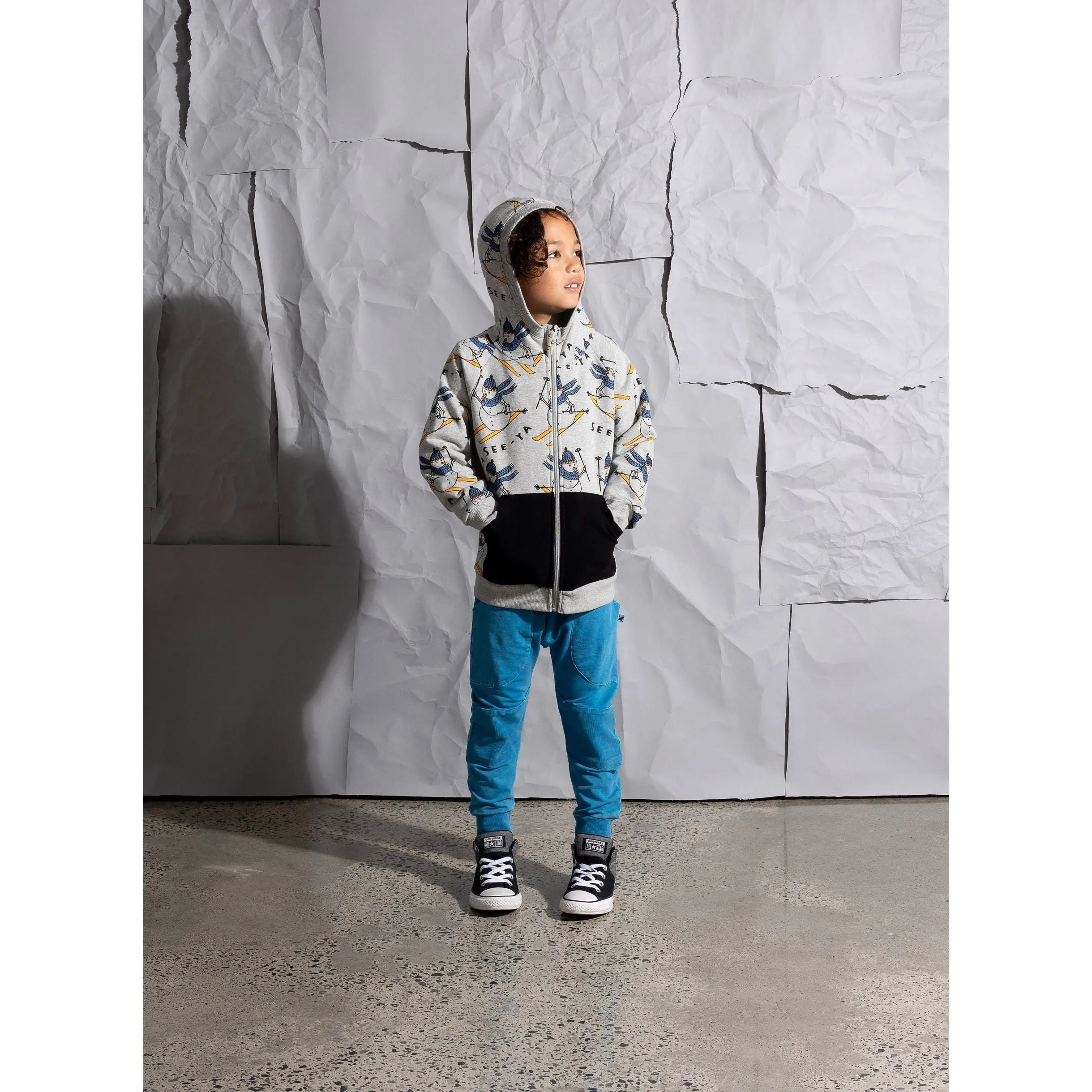 Speedy Snowman Furry Zip Up - Grey Marle