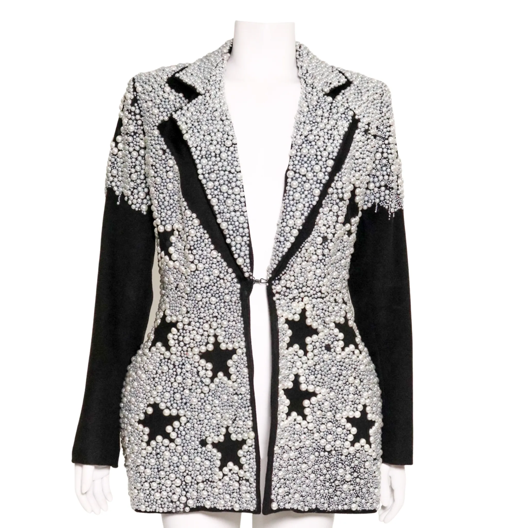 Star Black With White Pearls Blazer