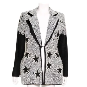 Star Black With White Pearls Blazer
