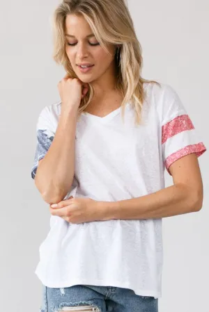 Stars and Stripes Sleeve Plus Size