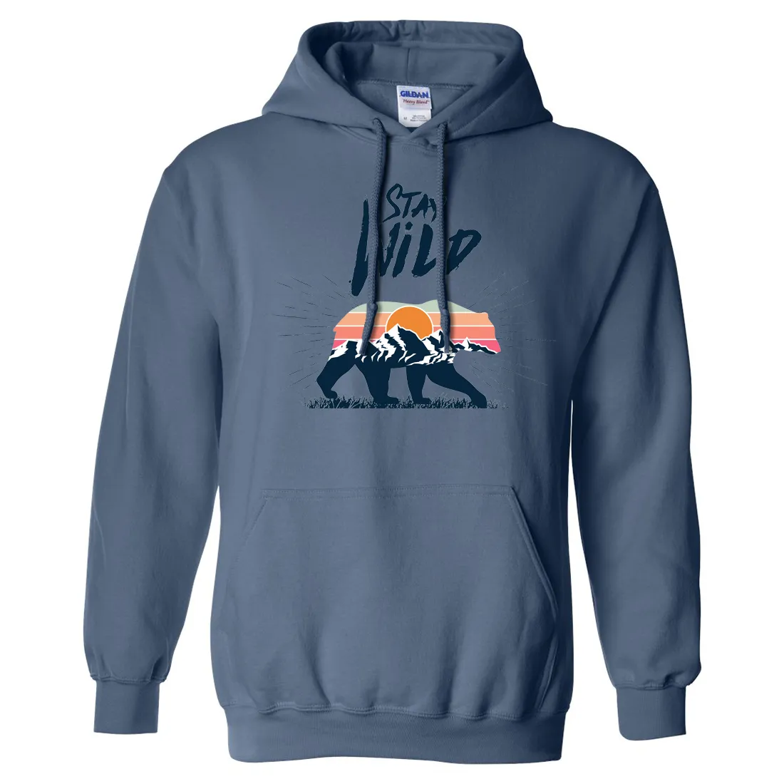 Stay Wild Sunset Bear Sweatshirt Hoodie