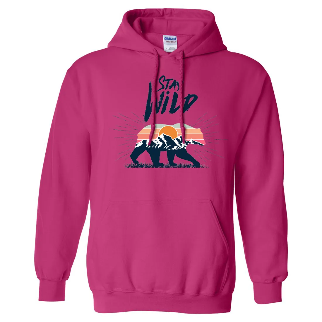 Stay Wild Sunset Bear Sweatshirt Hoodie