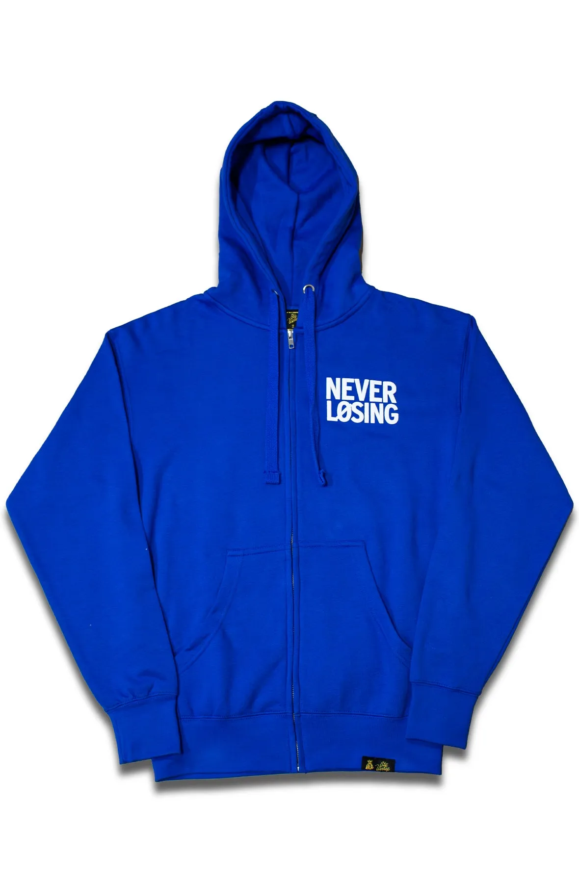 Stay Winning Never Losing Royal Blue/White Zip-Up Hoodie