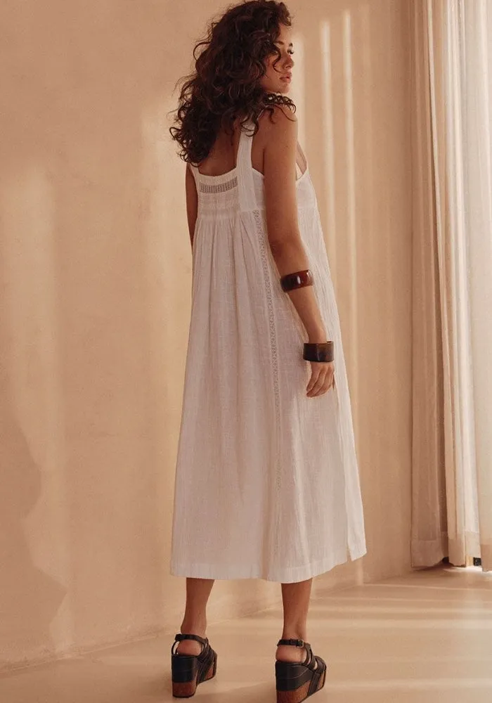 Stevie Lace Midi Dress - Camellia