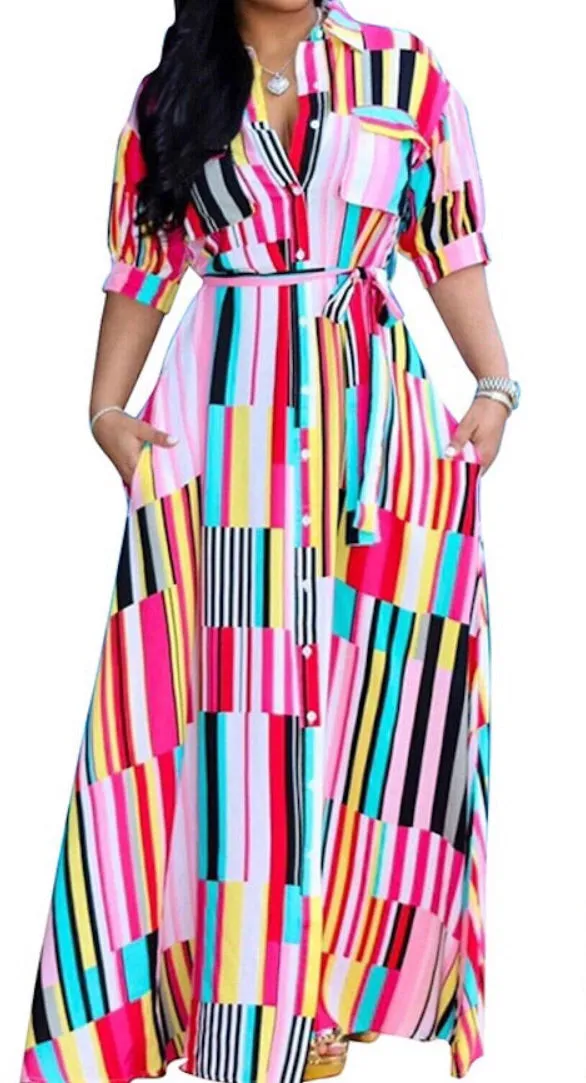 Stripe Me Down Maxi Dress