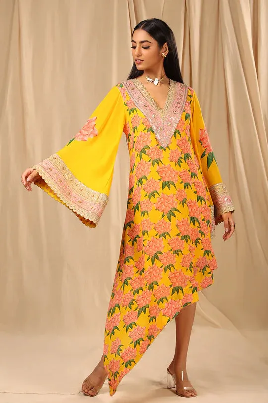 Sunshine Yellow Candy Swirl Kaftan