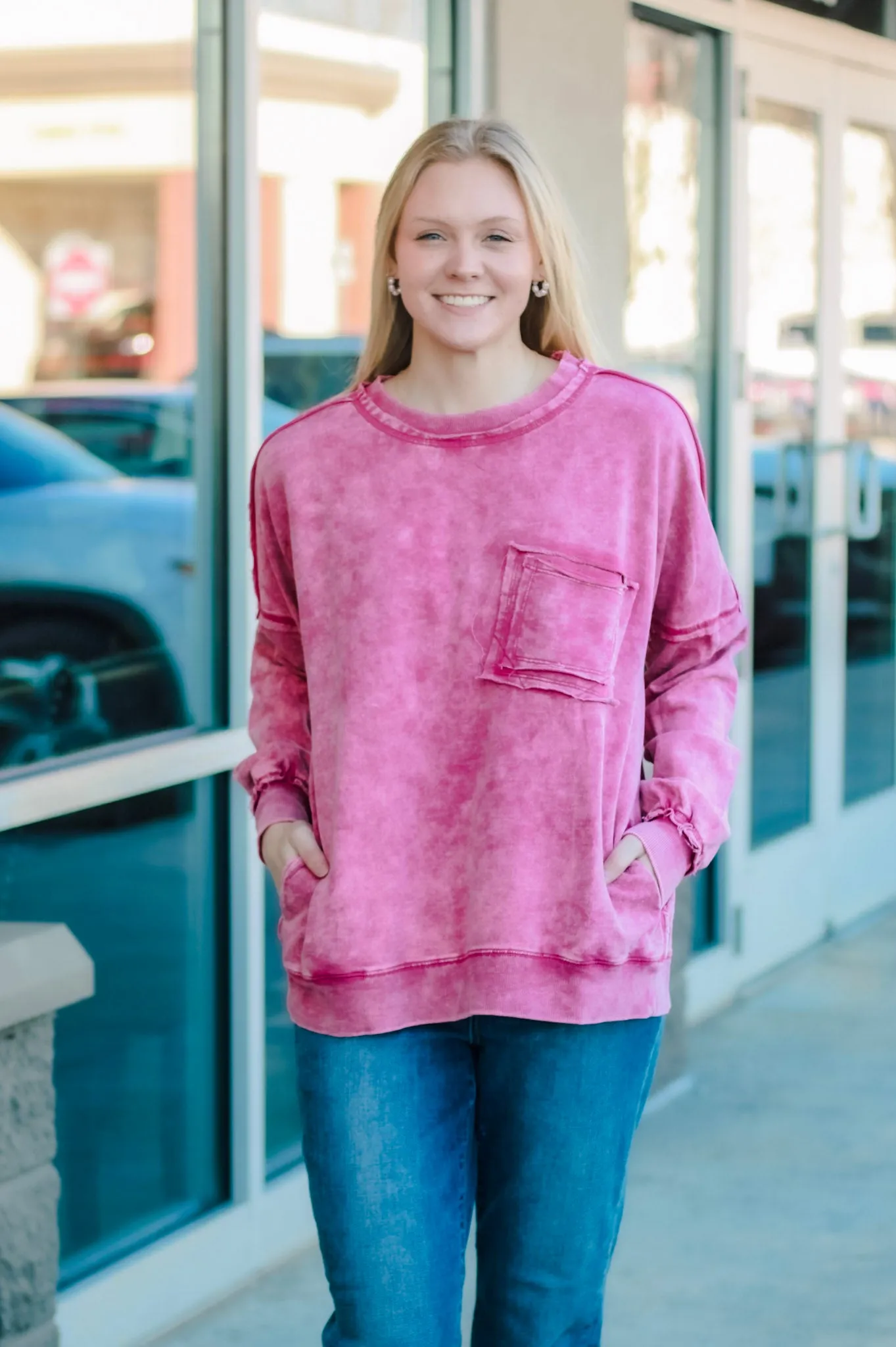 Sweat It Out Acid Wash Sweatshirt