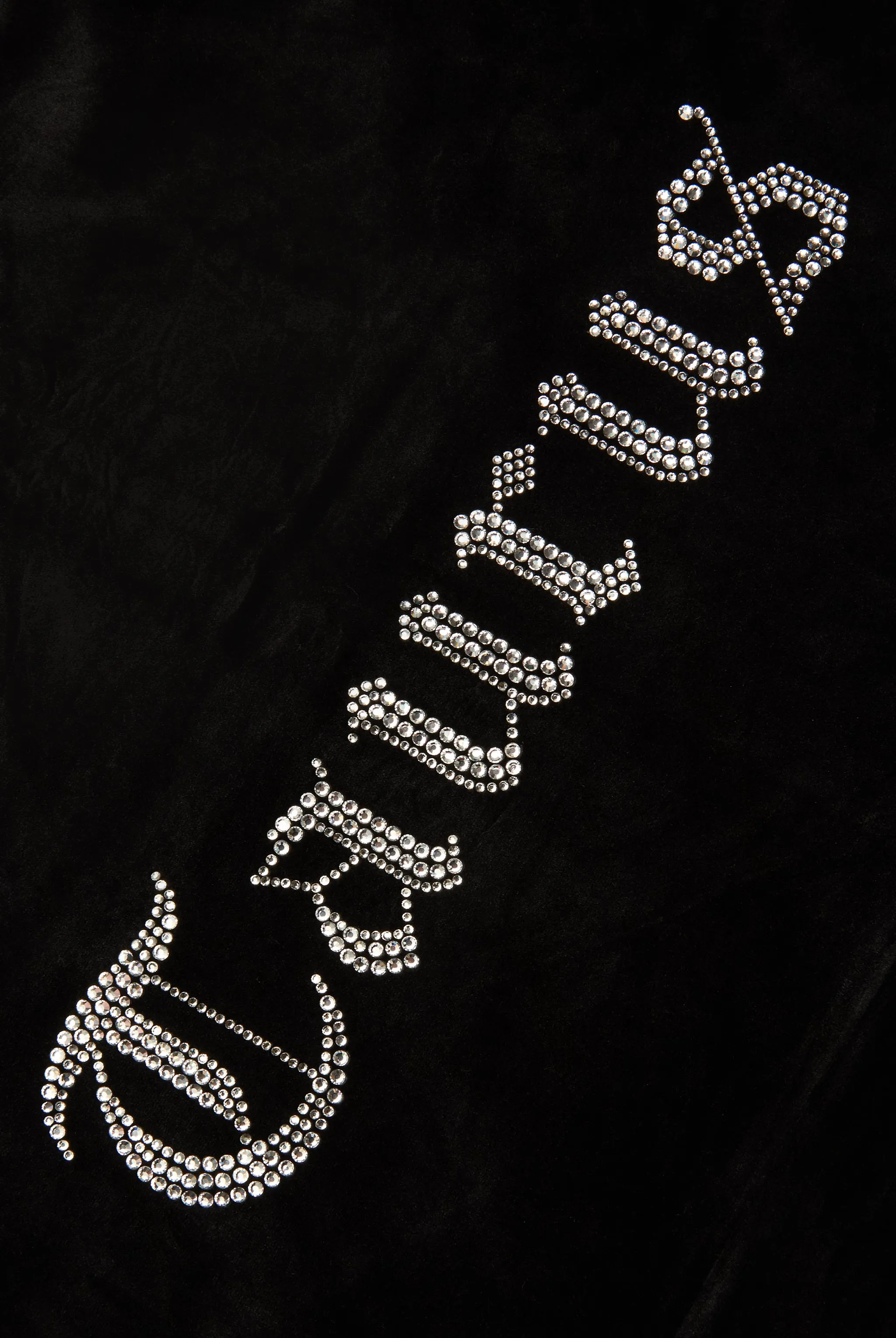 TAURUS' BLACK DIAMANTÉ VELOUR ZIP-THROUGH HOODIE