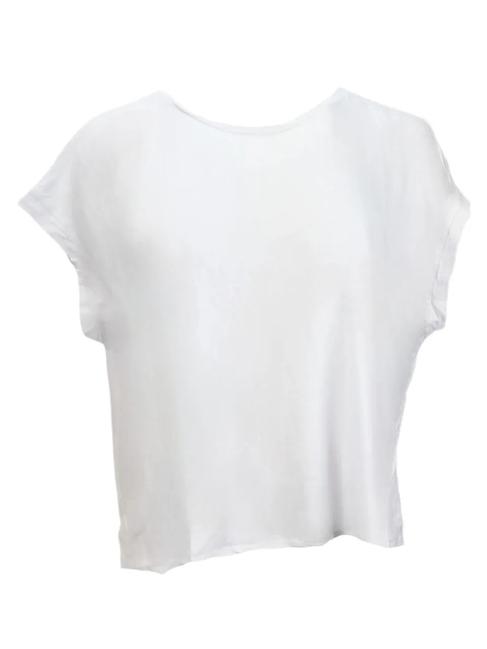 TEREZ Women's White Round Neck T-Shirt #2439547 Small NWT