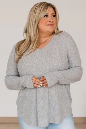 The Edge Of Greatness V-Neck Top- Gray