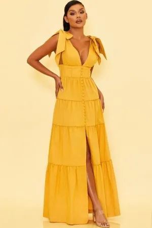 TIE SHOULDERS MAXI DRESS