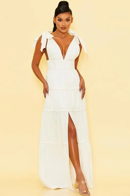 TIE SHOULDERS MAXI DRESS