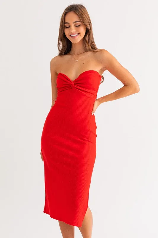 TUBE TWIST MIDI DRESS
