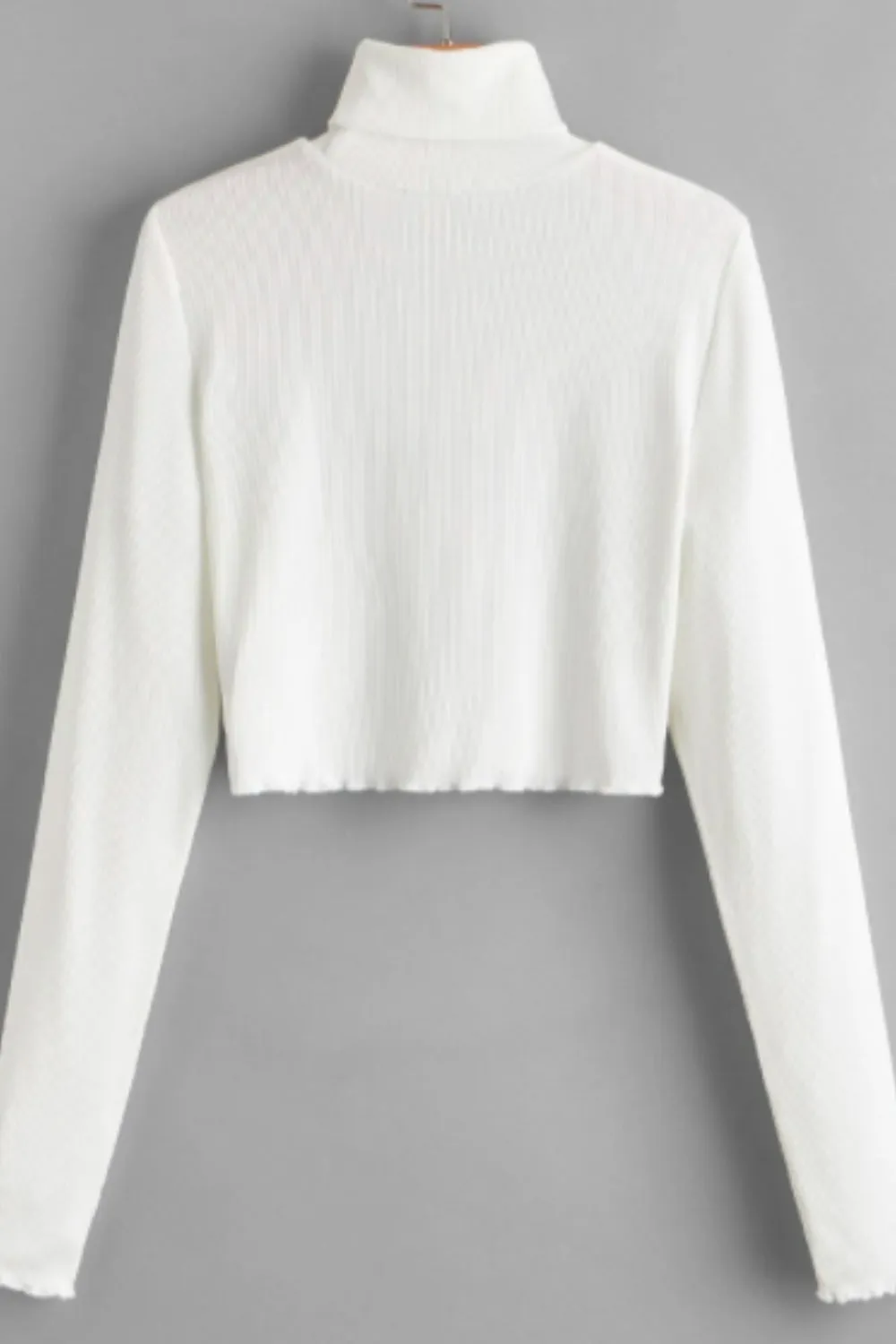 Turtle Neck Lettuce Edge Top