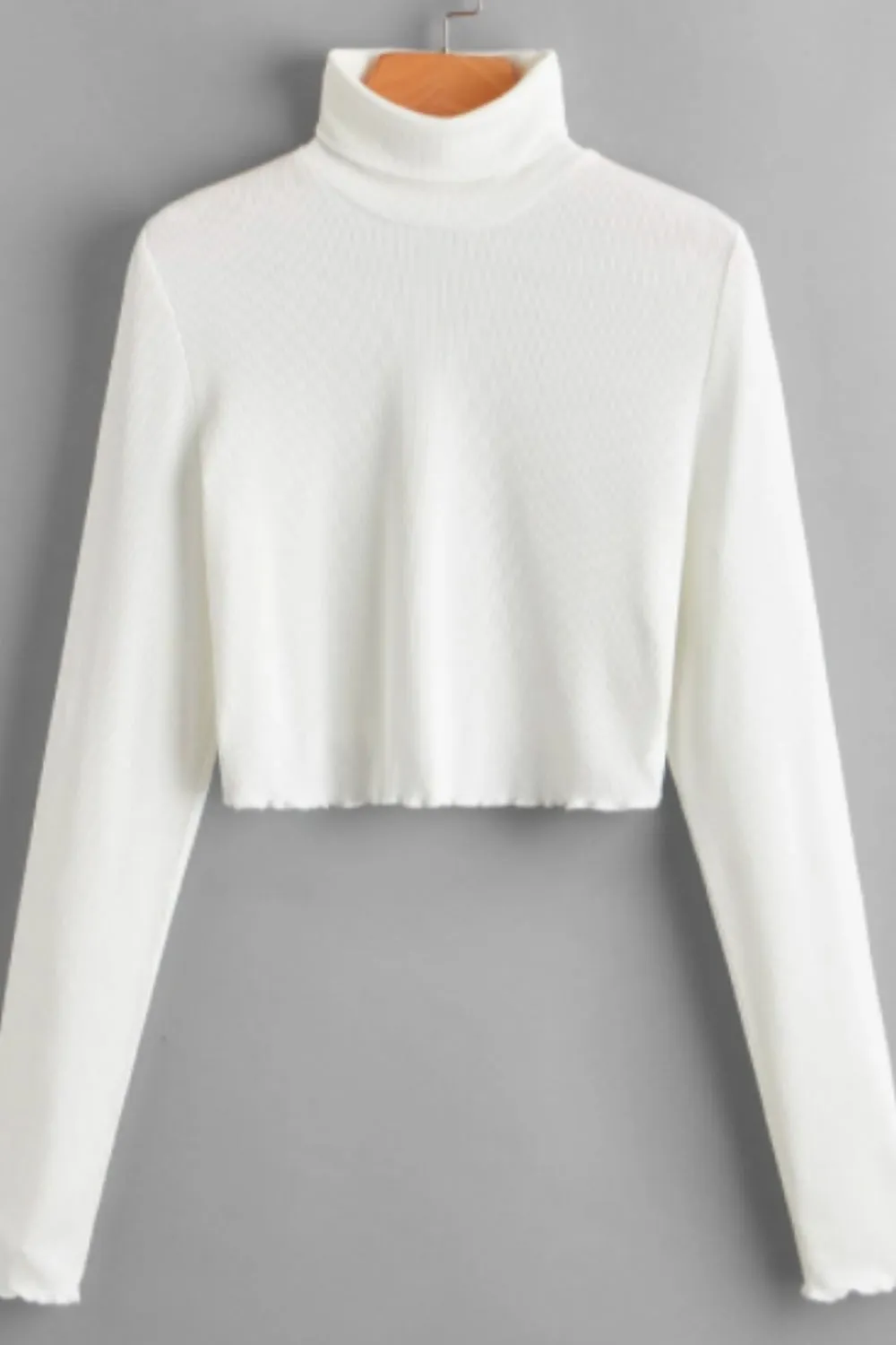 Turtle Neck Lettuce Edge Top