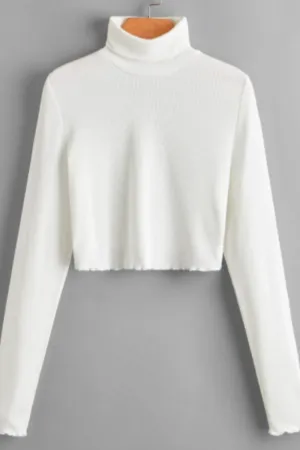 Turtle Neck Lettuce Edge Top