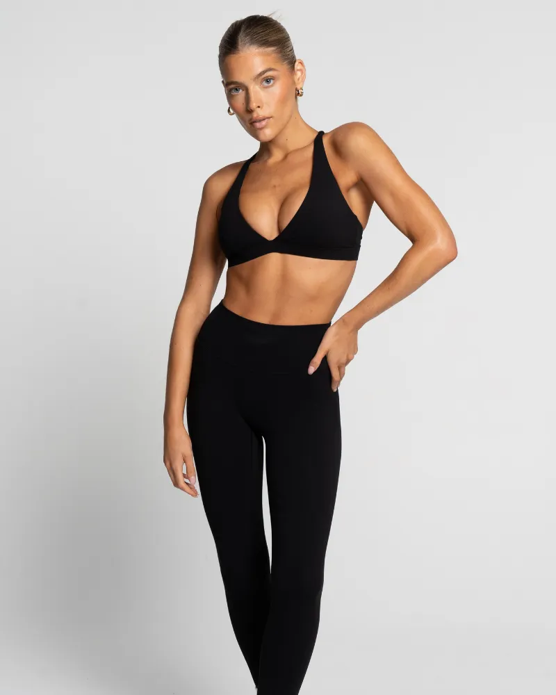 V-Neck Crop - Onyx