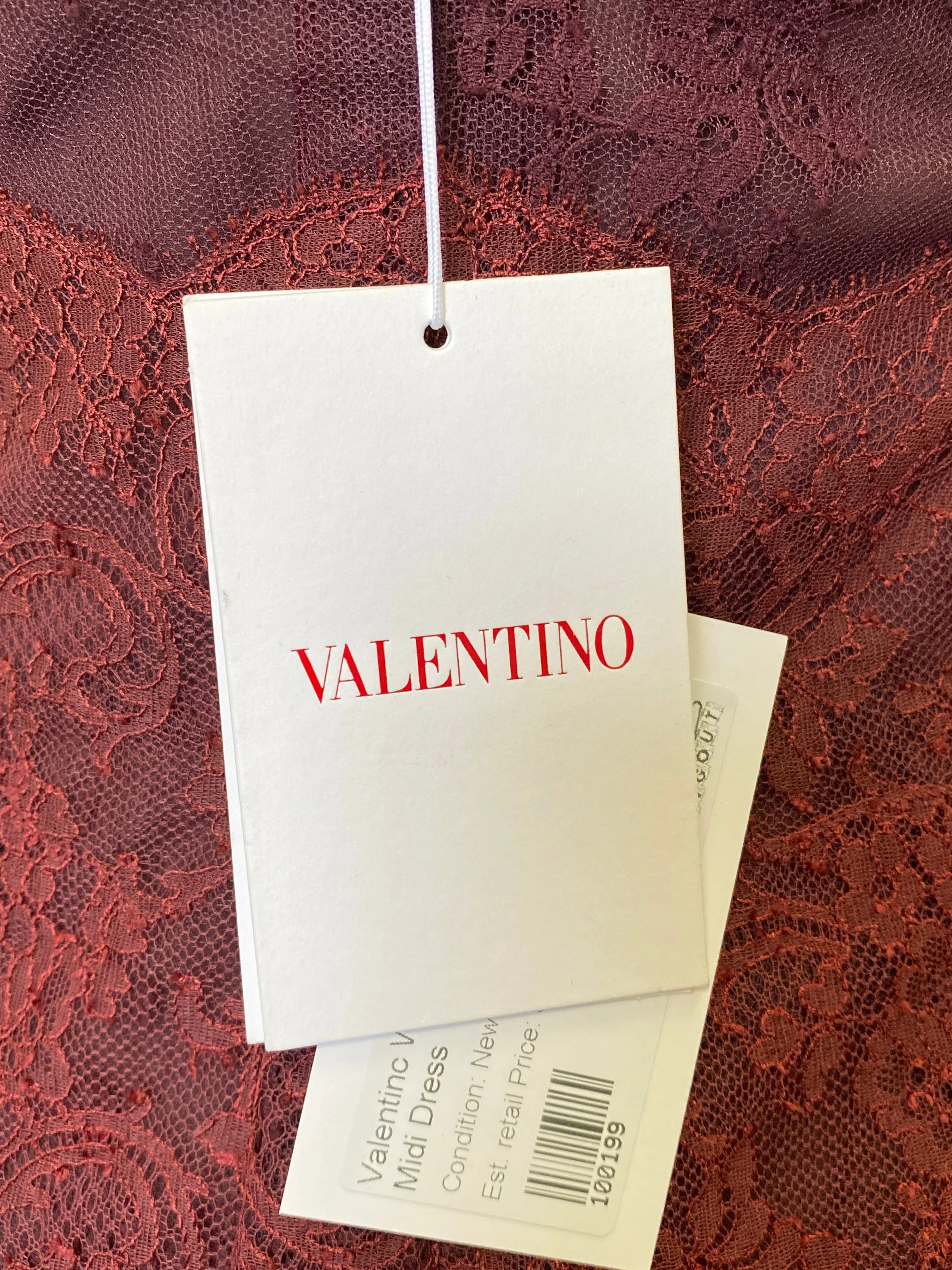 Valentino Womens Lace Silk-Blend Midi Dress