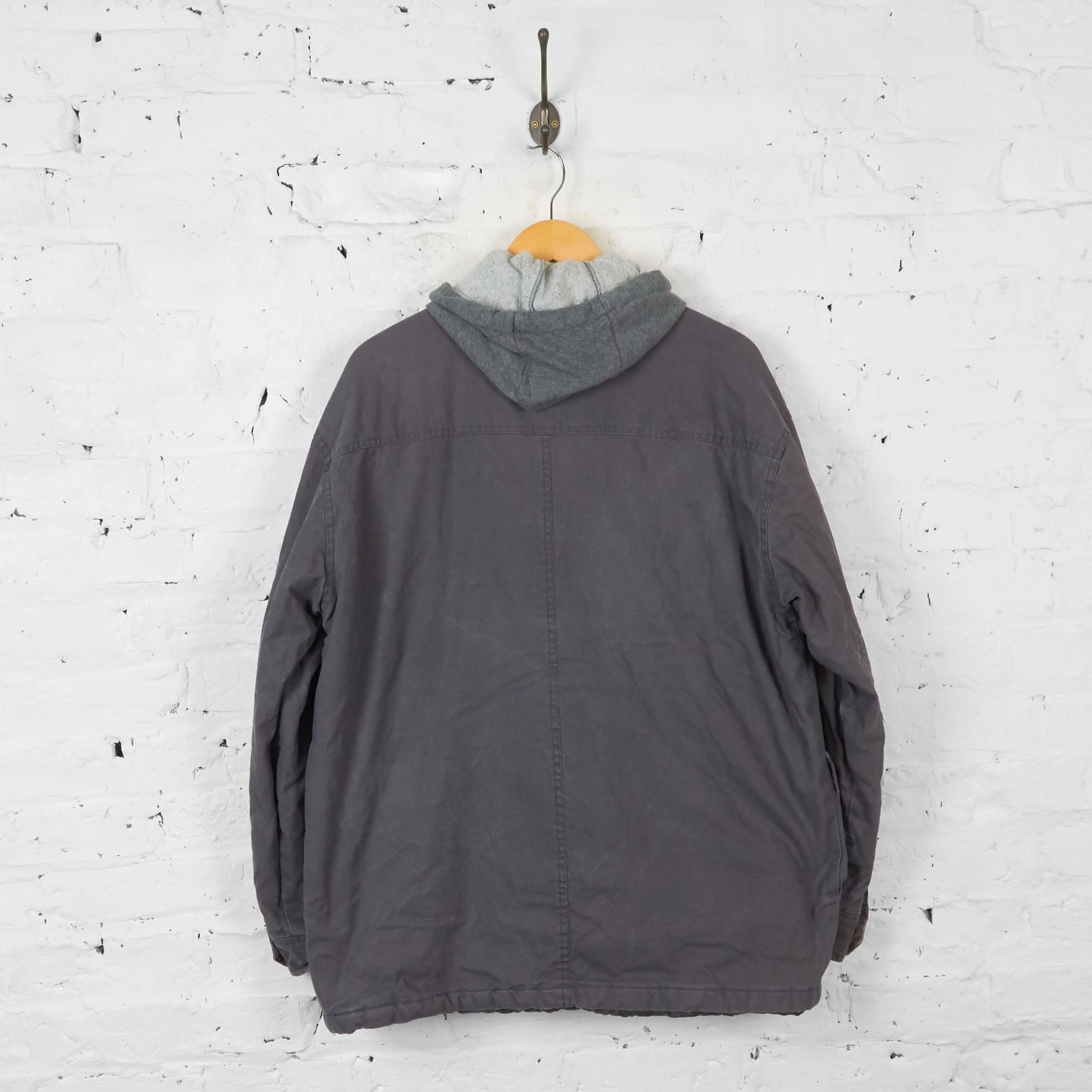 Vintage Cotton Dickies Hooded Jacket - Grey - L
