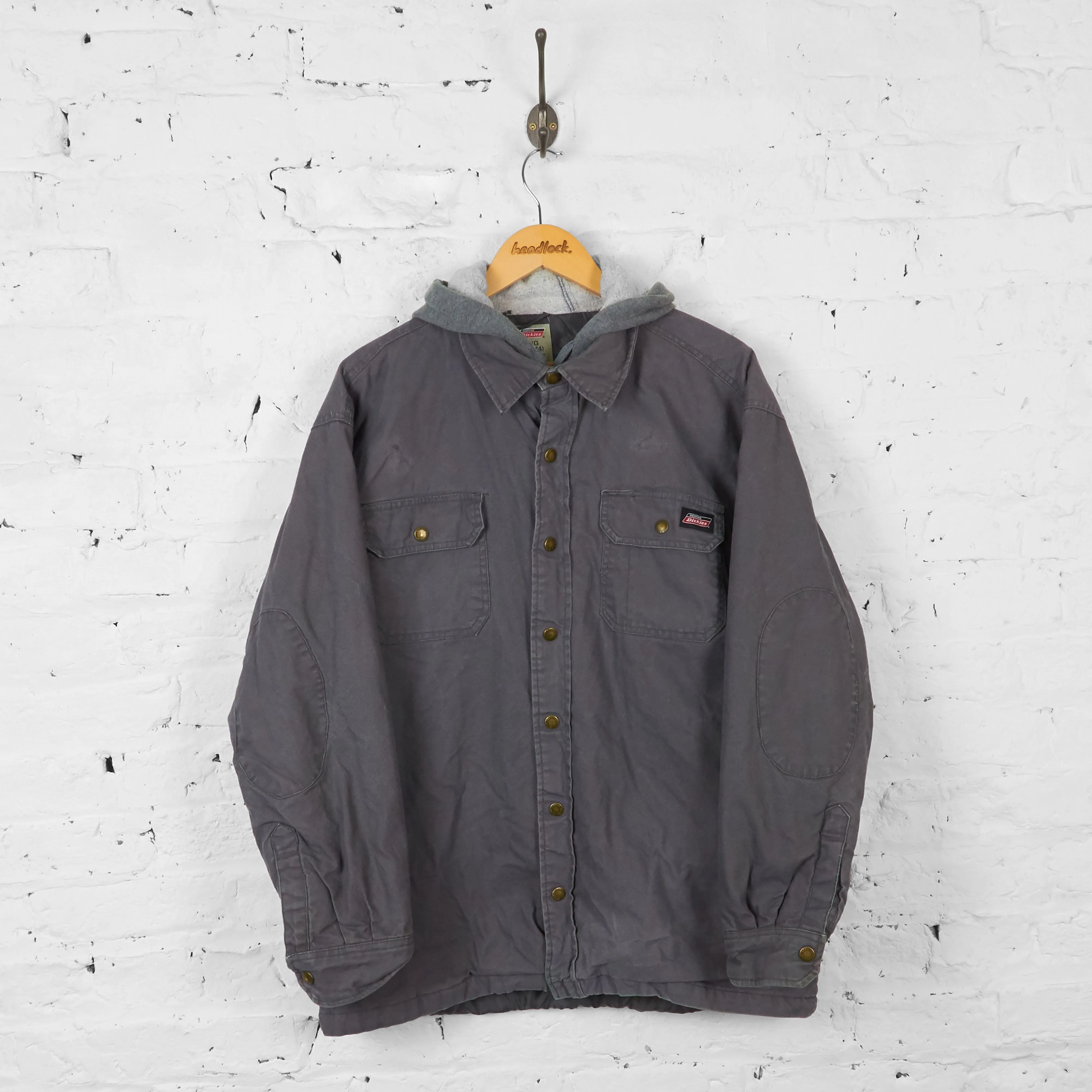 Vintage Cotton Dickies Hooded Jacket - Grey - L