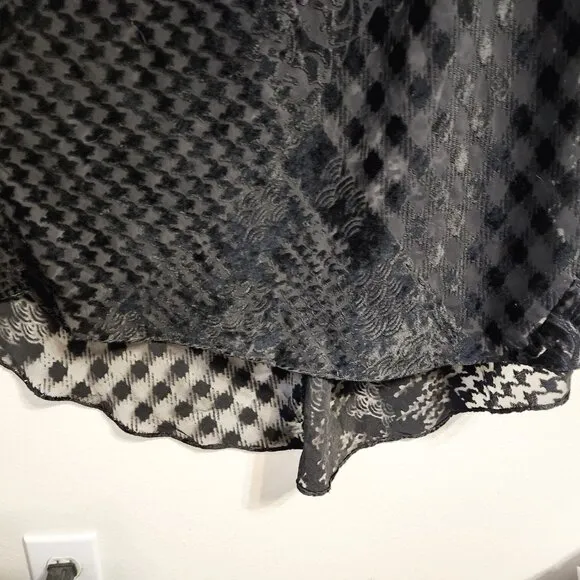 Vtg90's Victorias Secret Black Lace Velvet Nightgown S Fairy Grunge Whims Goth