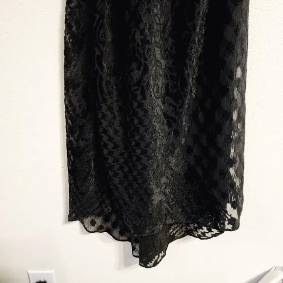 Vtg90's Victorias Secret Black Lace Velvet Nightgown S Fairy Grunge Whims Goth