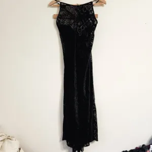 Vtg90's Victorias Secret Black Lace Velvet Nightgown S Fairy Grunge Whims Goth
