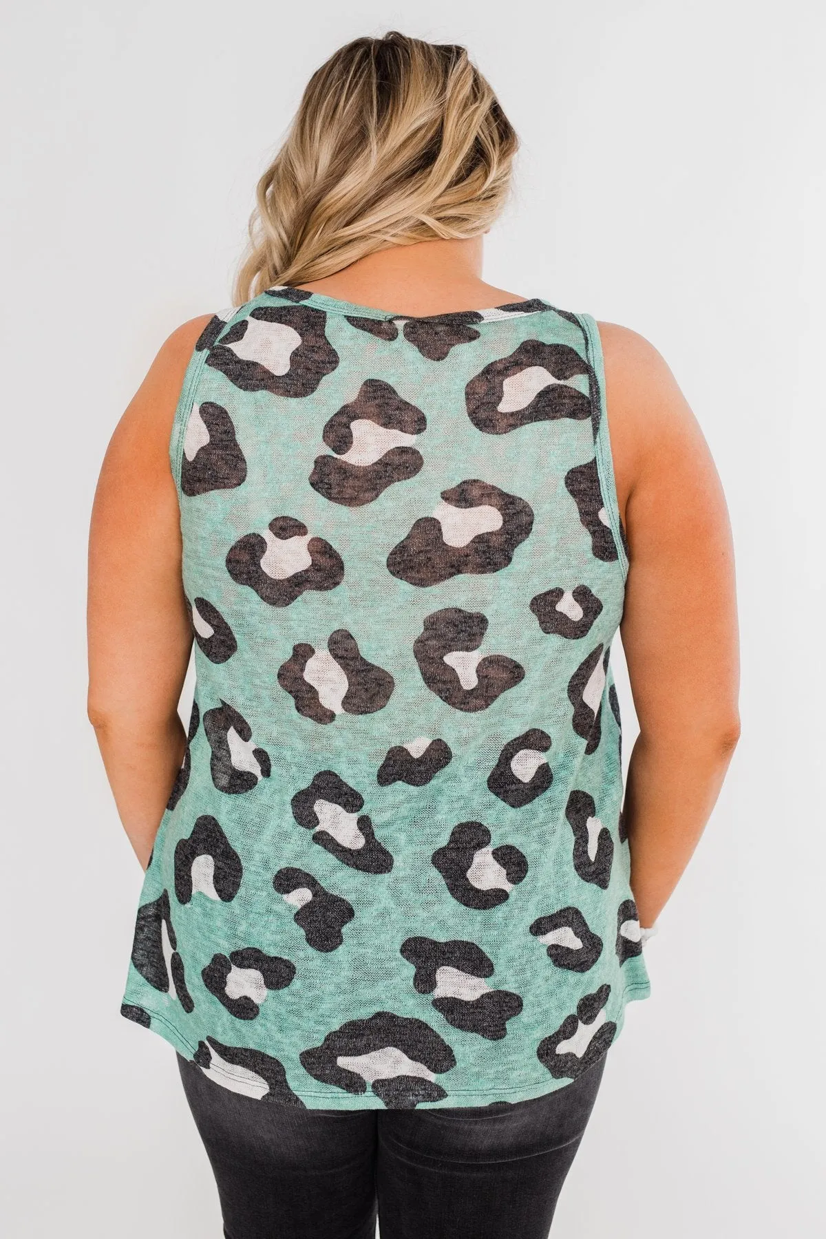 Walk On The Wild Side Tank Top- Charcoal & Teal