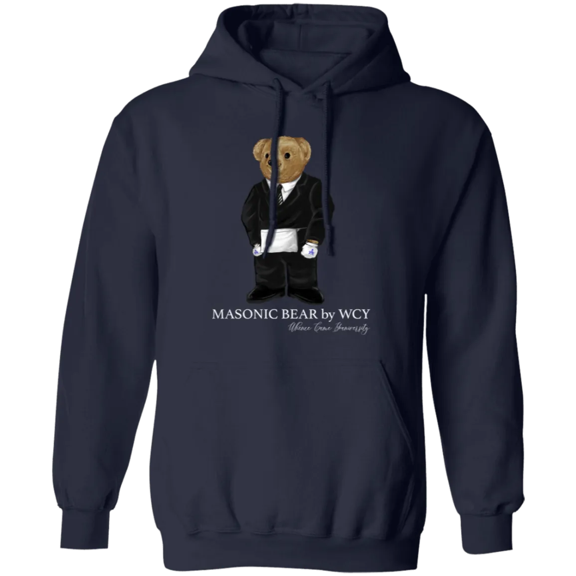 WCY Masonic Bear Pullover Hoodie (blue)