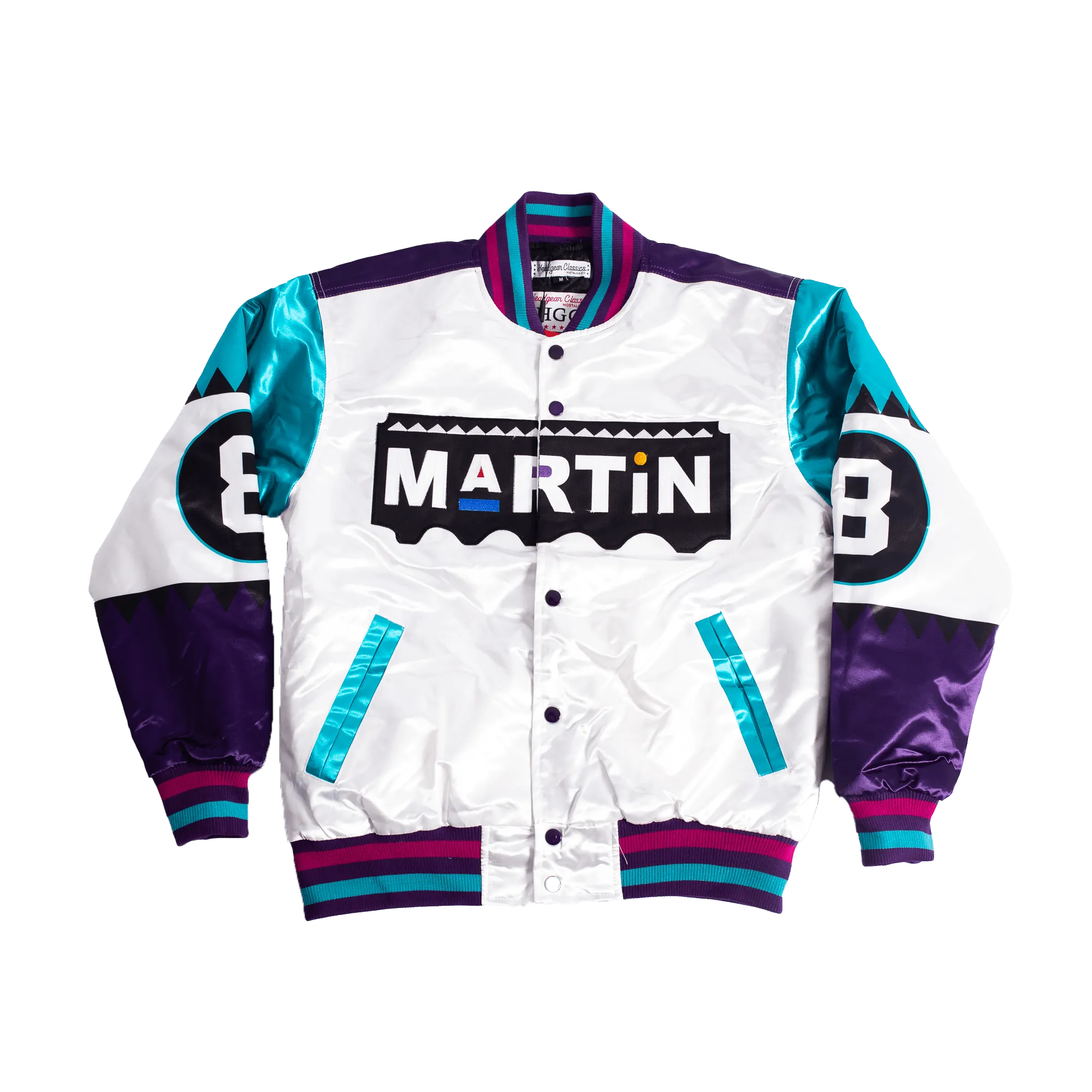 WHITE MARTIN 8 BALL SATIN JACKET