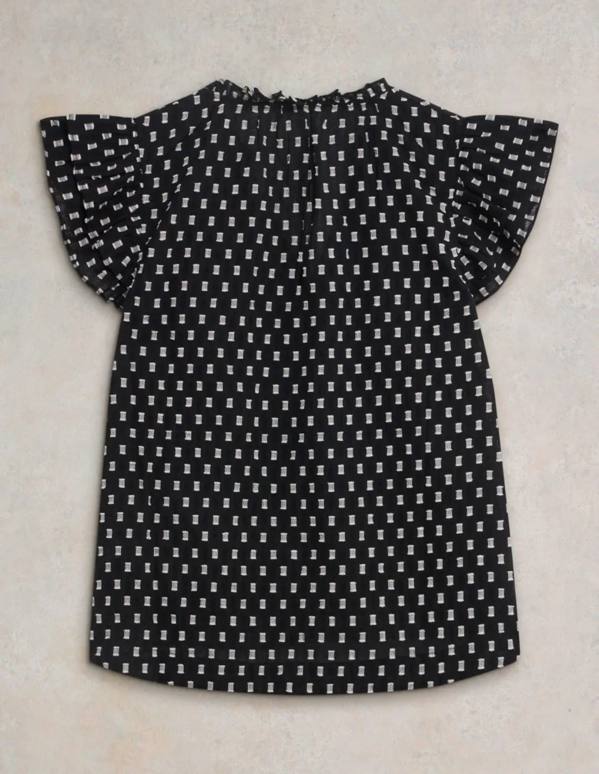 White Stuff UK Rosie Cotton Shirt Black Multi